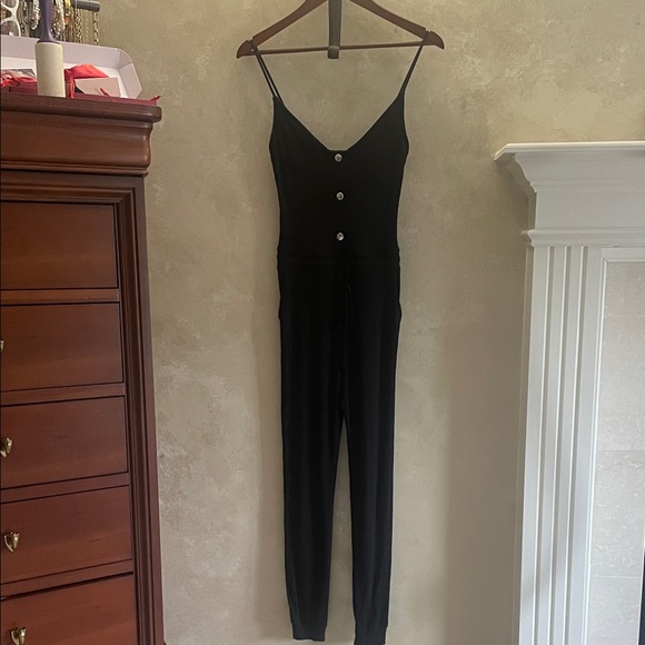 Fashion Nova Black Buttoned Jumpsuit - Picture 1 of 3